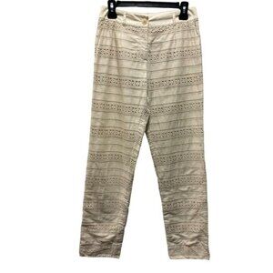 MaxMara Weekend Womens Lace Embroidered Pants Size 4 Beige Fully Lined